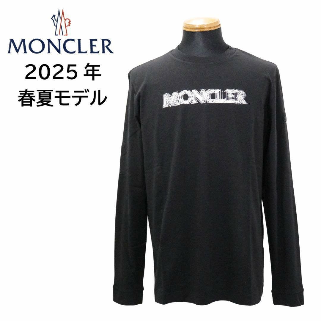 MONCLER メンズ モンクレール 長袖 ロング Tシャツ 黒 M MONCLER 長袖
