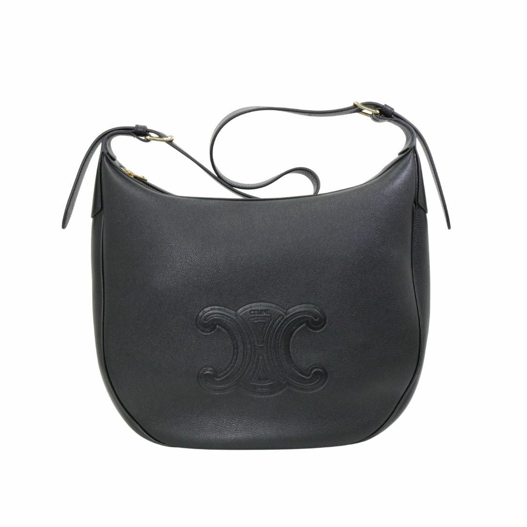 Celine　ショルダーバッグ　ラウンド型 CELINE セリーヌ フロントロック ロゴ レザー クロスボディ ラウンド